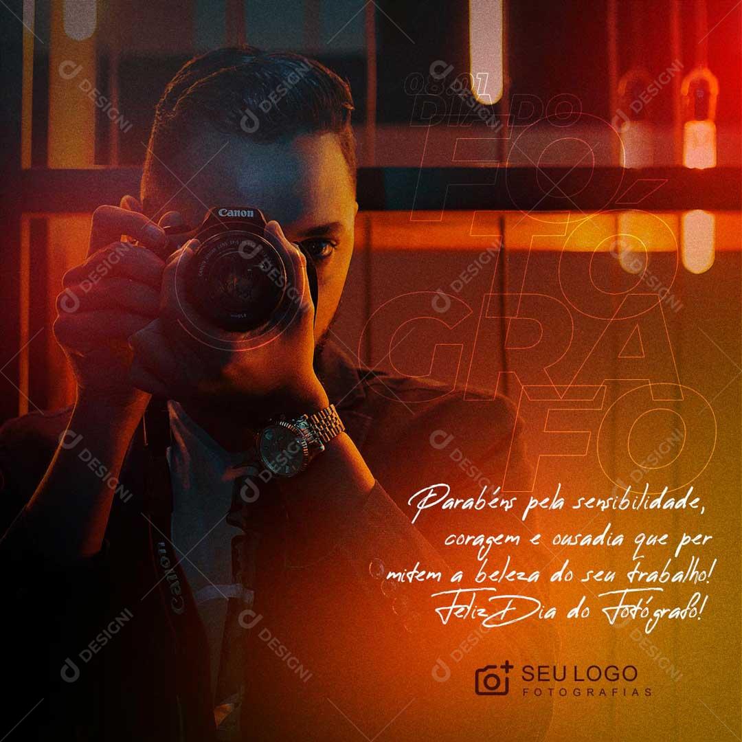 Fotografo Parabens Pela Sensibilidade Ousadia E Coragem Social Media PSD Editável