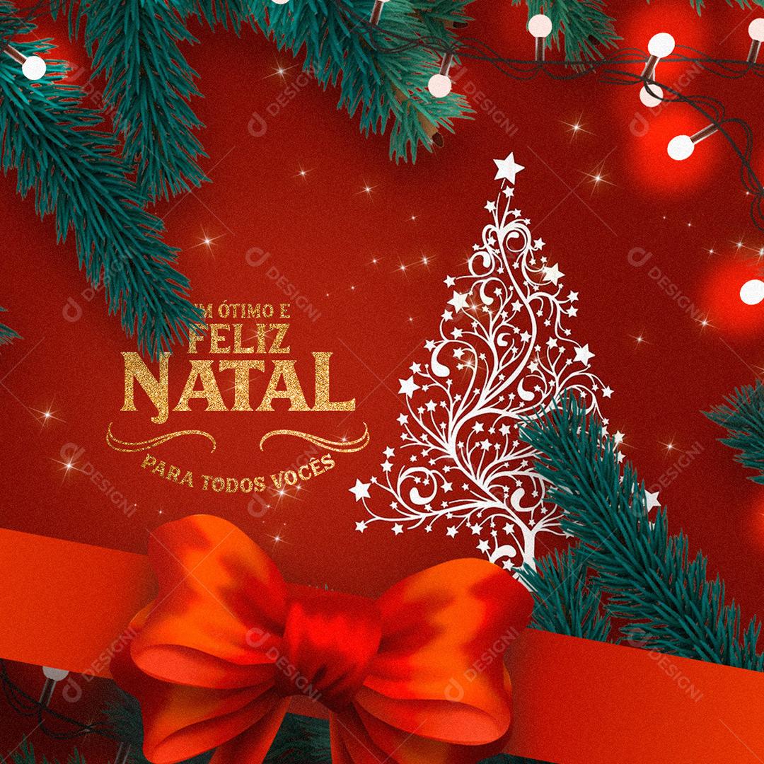Um Ótimo E Feliz Natal Para Todos Vocês Social Media PSD Editável