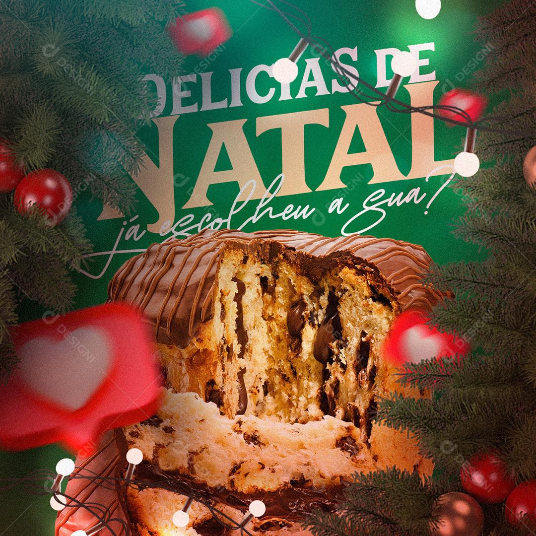Social Media Delicias De Natal Já Escolheu A Sua PSD Editável