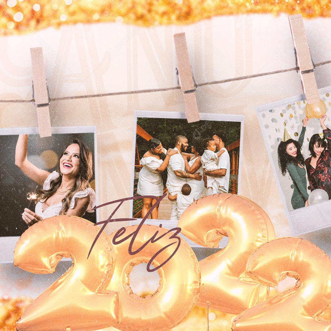 Feliz 2022 Social Media PSD Editável