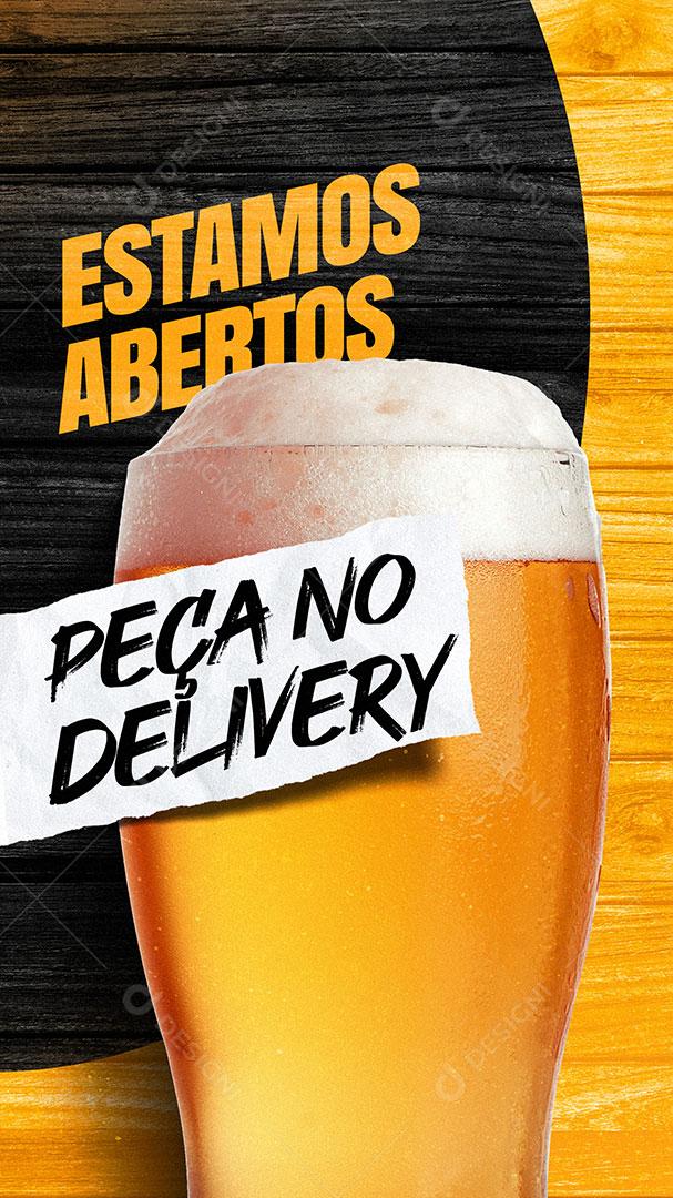 Post Stories Bares Estamos Abertos Social Media PSD Editável