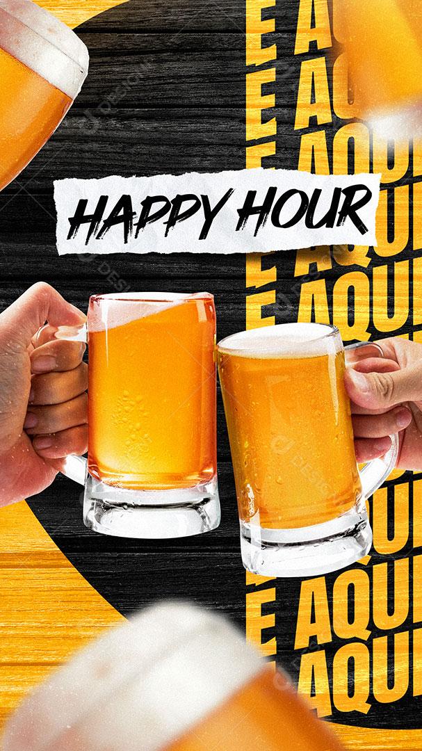 Post Stories Bares Happy Hour Social Media PSD Editável