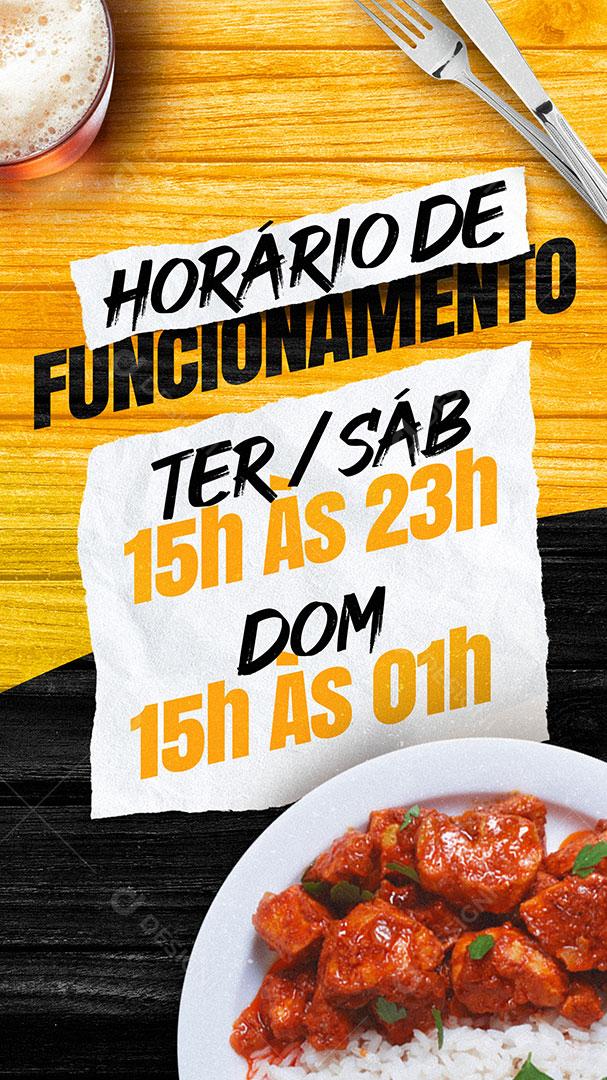 Post Stories Bares Horário De Funcionamento Social Media PSD Editável