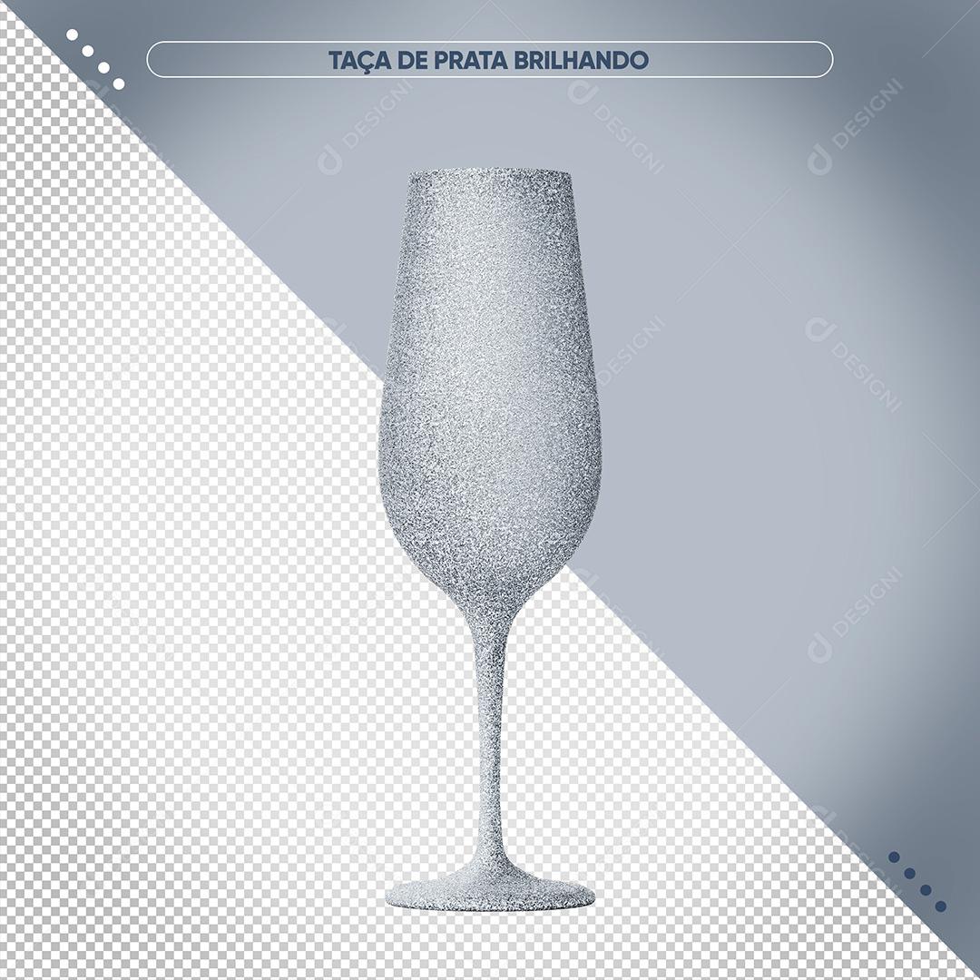 Elemento 3D Taça De Prata Brilhante Para Composiçaõ PSD