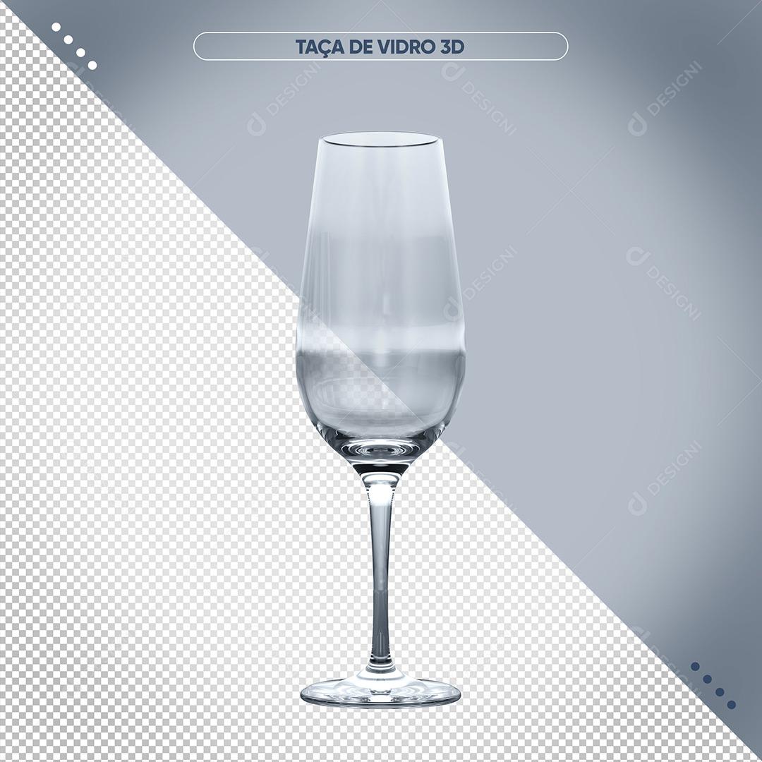 Elemento 3D Taça De Vidro Realista Para Composição PSD