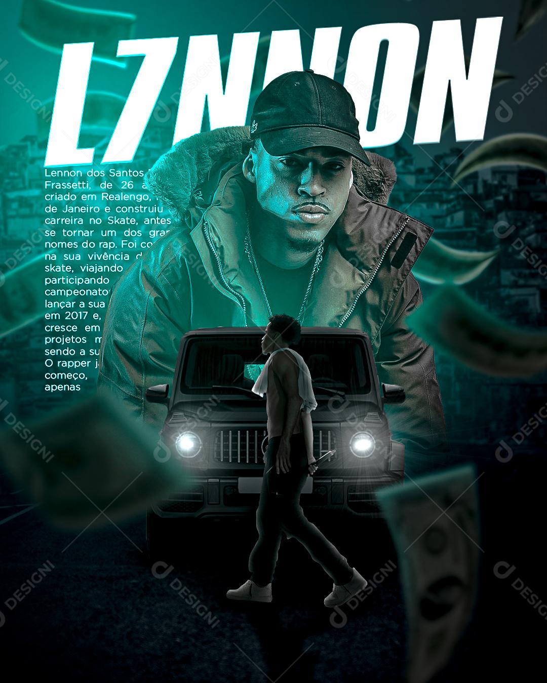 Flyer De Funk Lennon Social Media PSD Editável