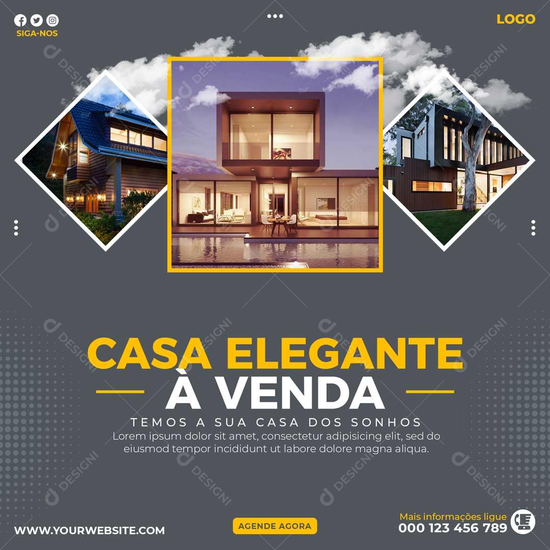 Post Feed Flyer Imobiliária Revenda De Casa PSD Editável