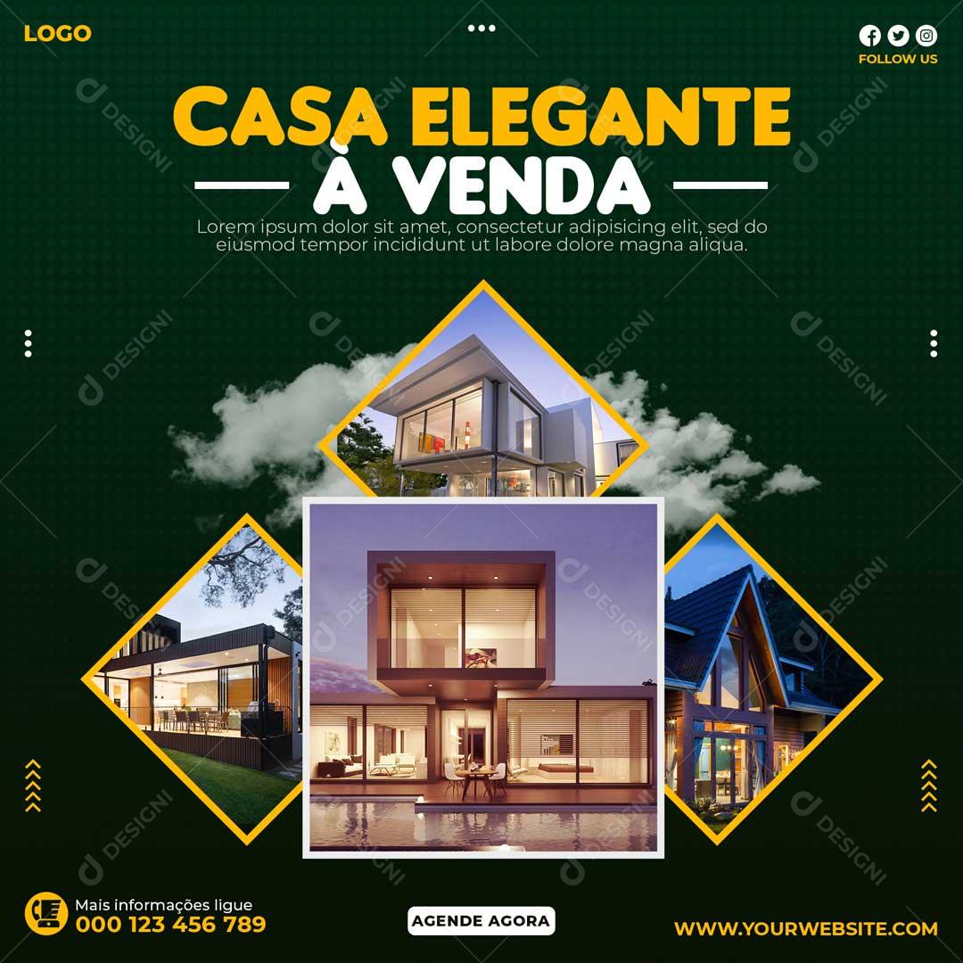 Post Feed Imobiliária Casa À Venda PSD Editável
