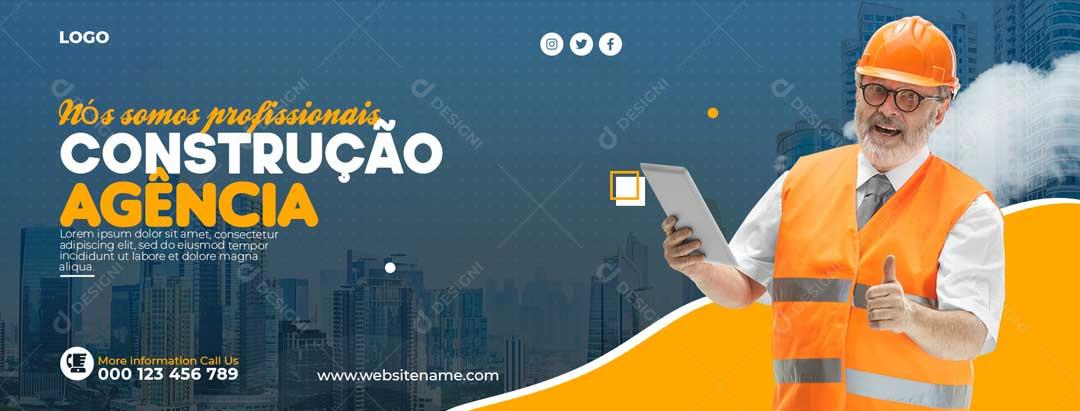 Social Media Empresa Construtora PSD Editável