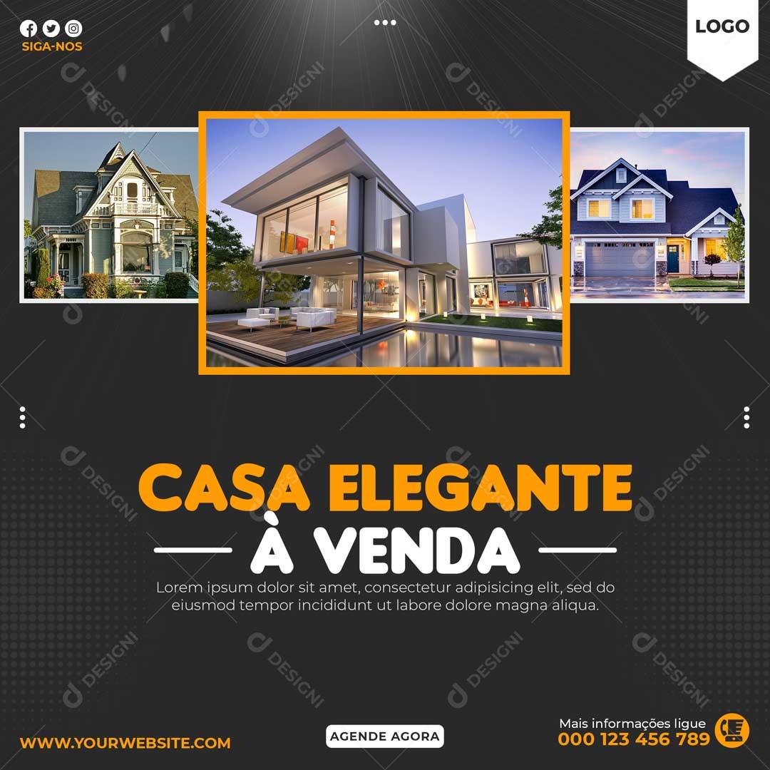 Post Feed Imobiliária Revenda De Casa PSD Editável