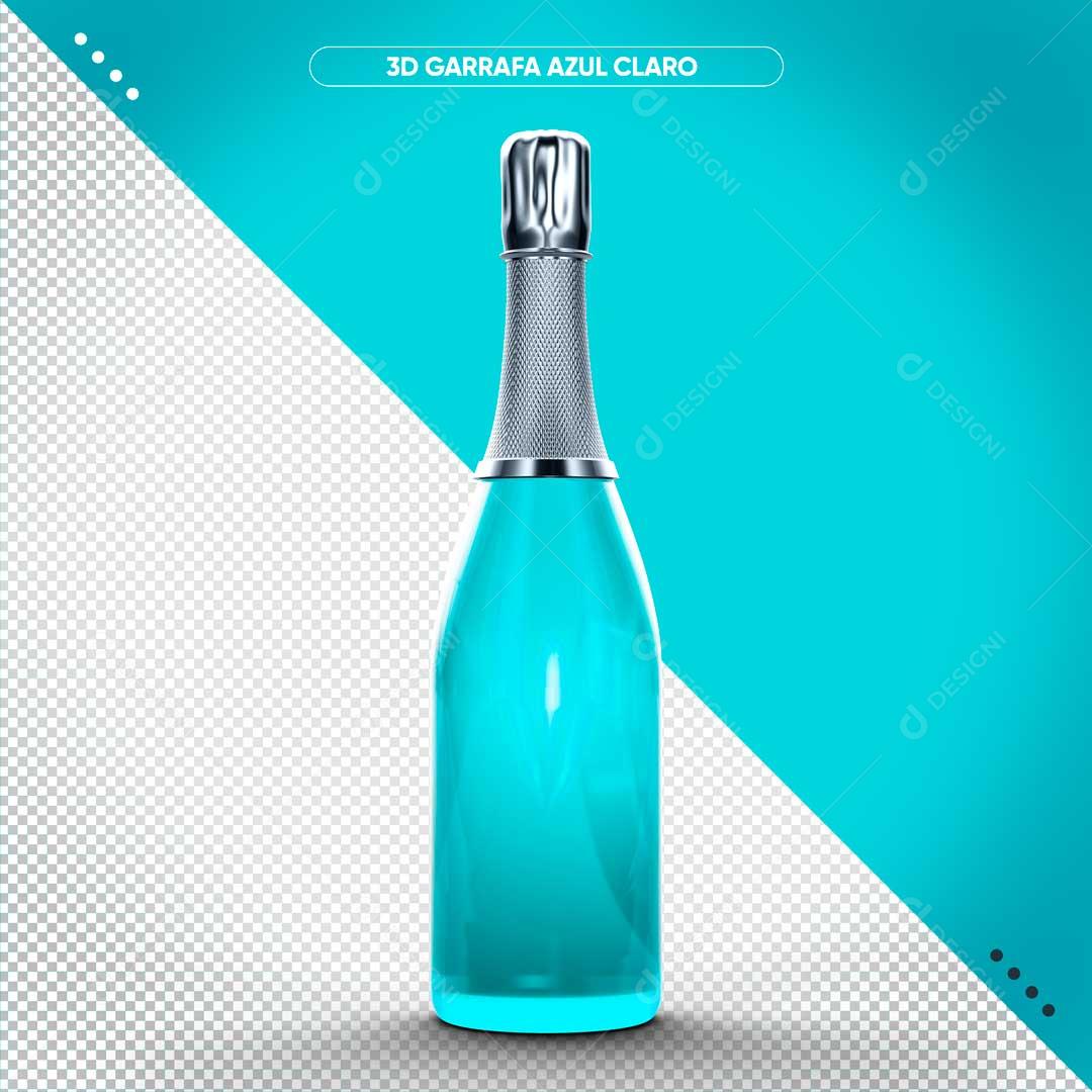 Elemento 3D Para Composição Garrafa De Vinho E De Champagne PSD Editável