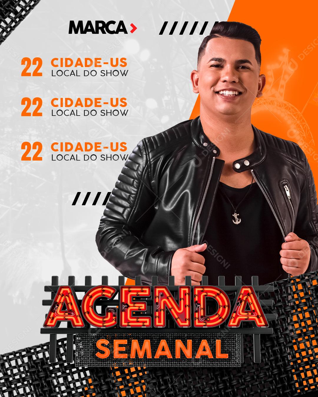 Flyers Agendas Semanal Social Media PSD Editável