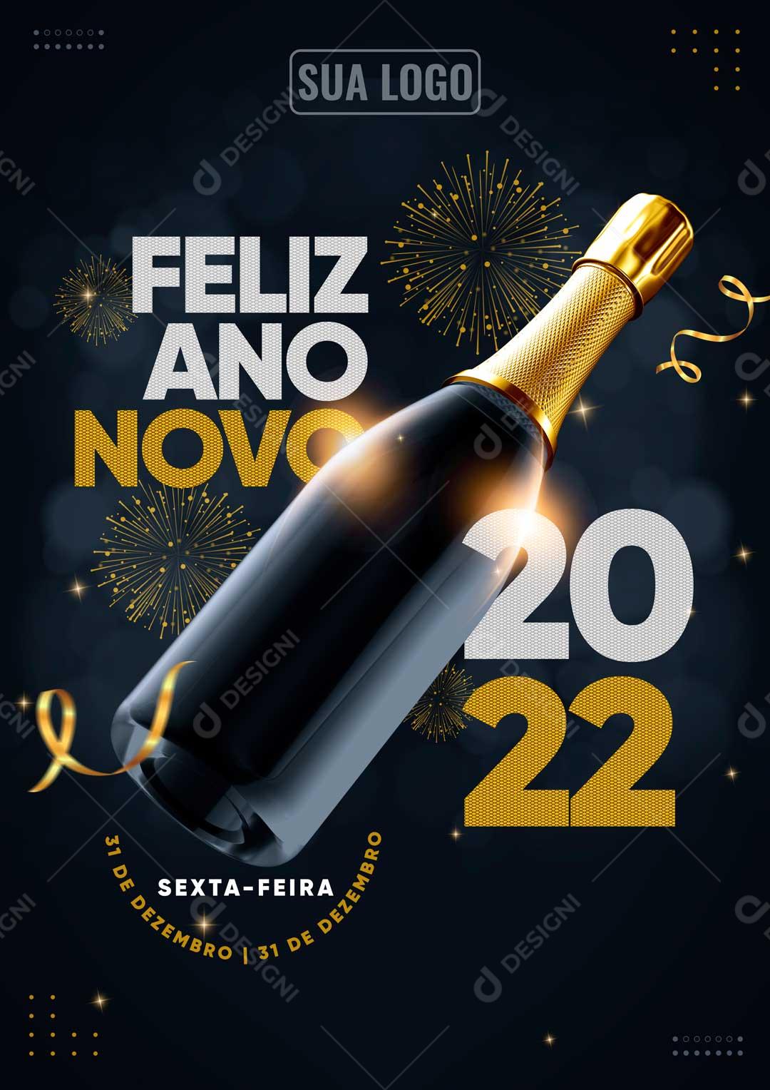 Feliz Ano Novo 2022  Réveillon Social Media PSD Editável