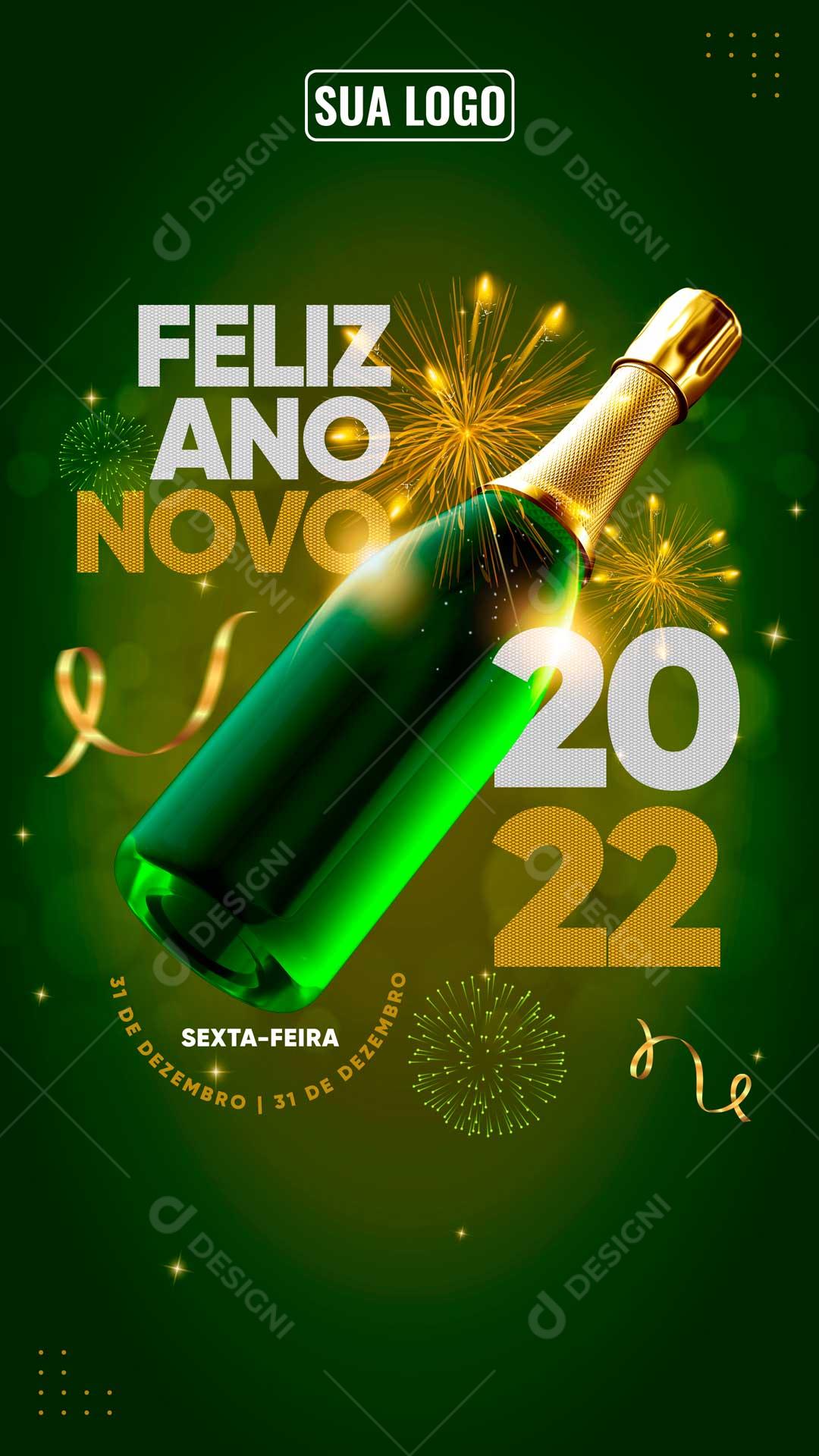 Feliz Ano Novo 2022  Réveillon Social Media PSD Editável