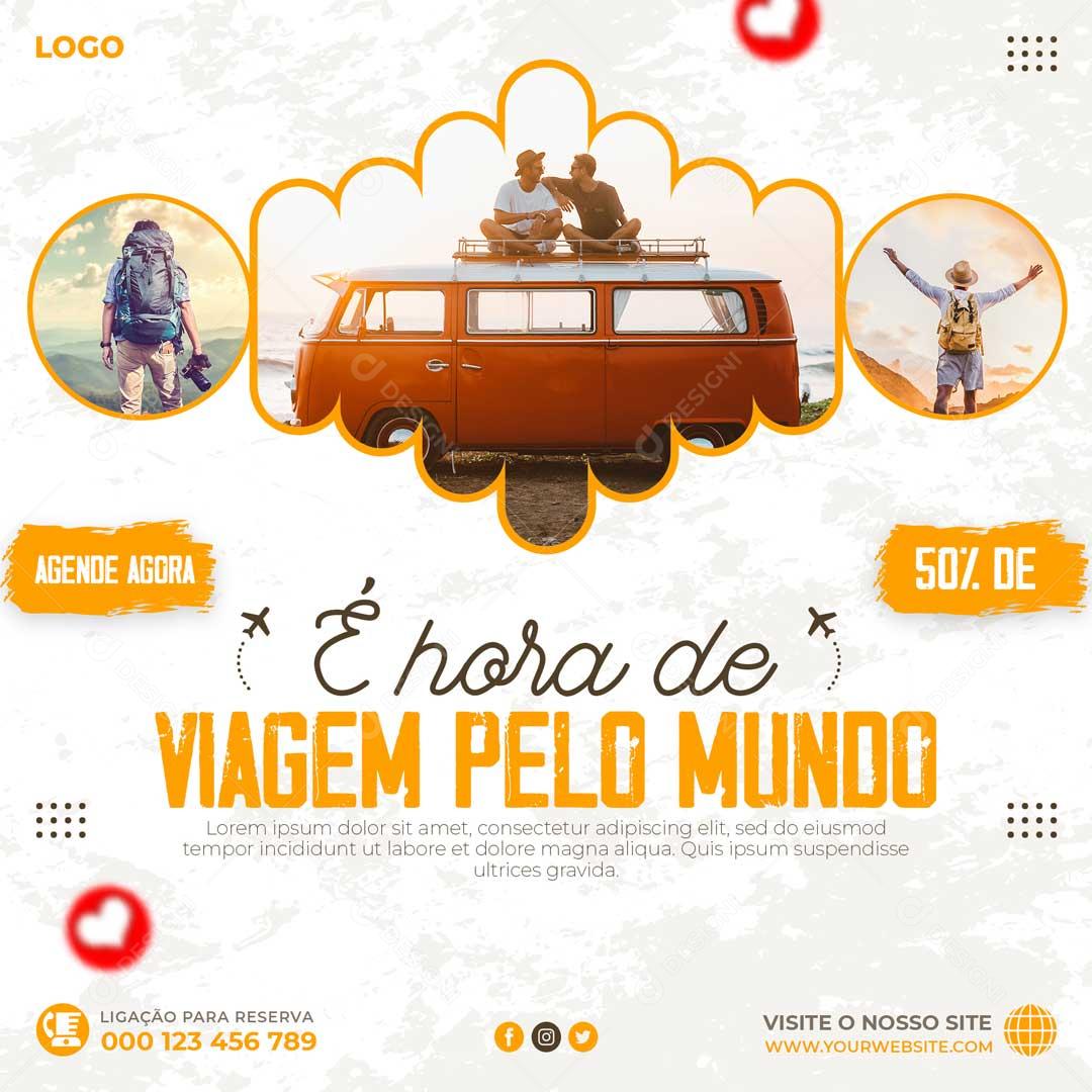 Post Feed Agencia De Viagens Pelo Mundo PSD Editável