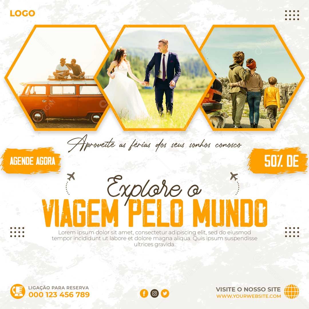 Post Feed Agencia De Viagens Mundo PSD Editável