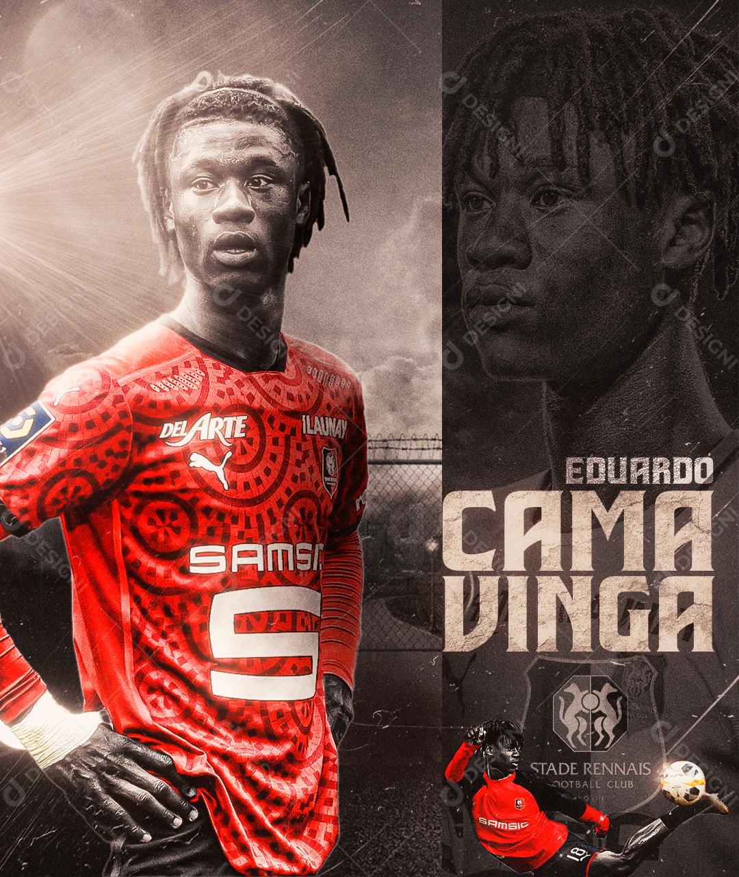 Social Media Futebol Jogador Eduardo Cama Vinga PSD Editável