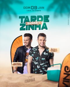 Social Media Flyer Tardezinha Sunset Agenda PSD Editável