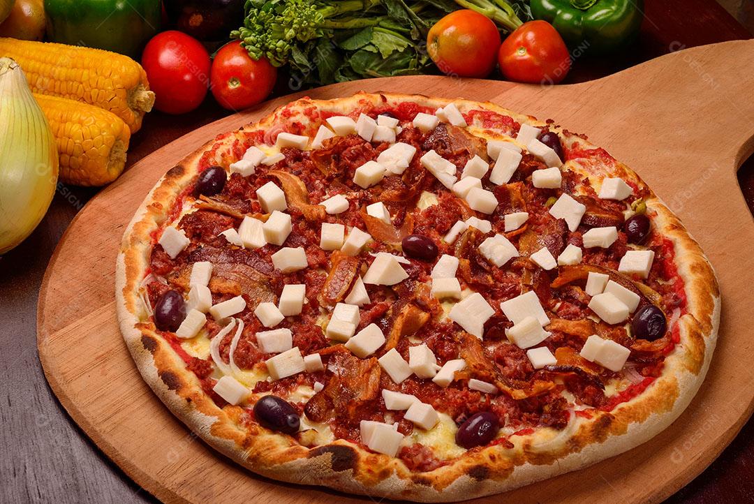 Pizza De Palmito Com Bacon 1 Imagem JPG