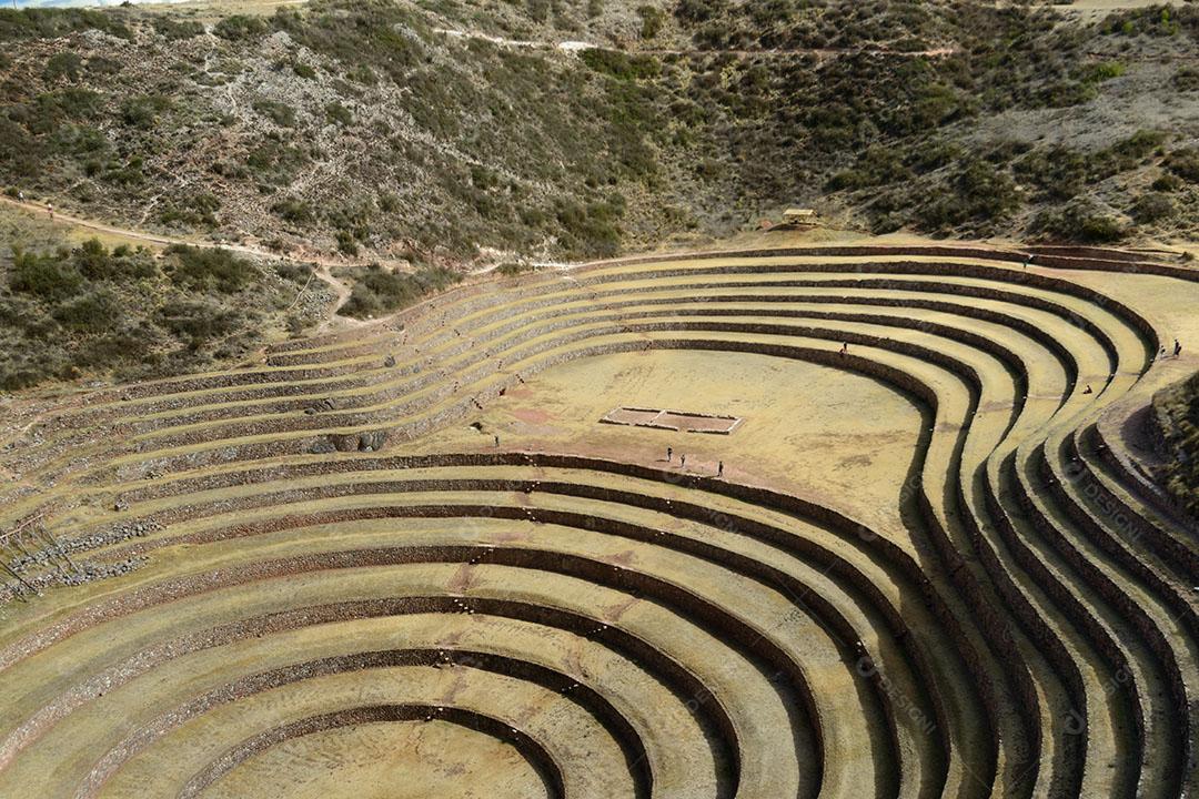 Pesquisa Arqueológico De Moray Povos Inca Imagem JPG
