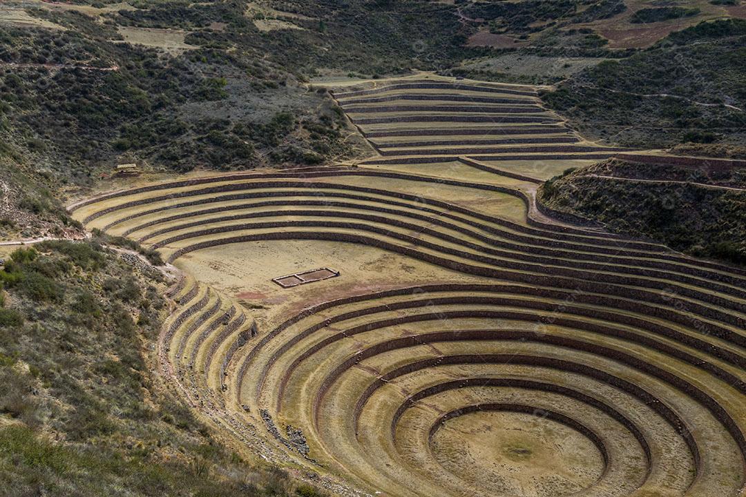 Centro Arqueológico De Moray Povos Inca Imagem JPG
