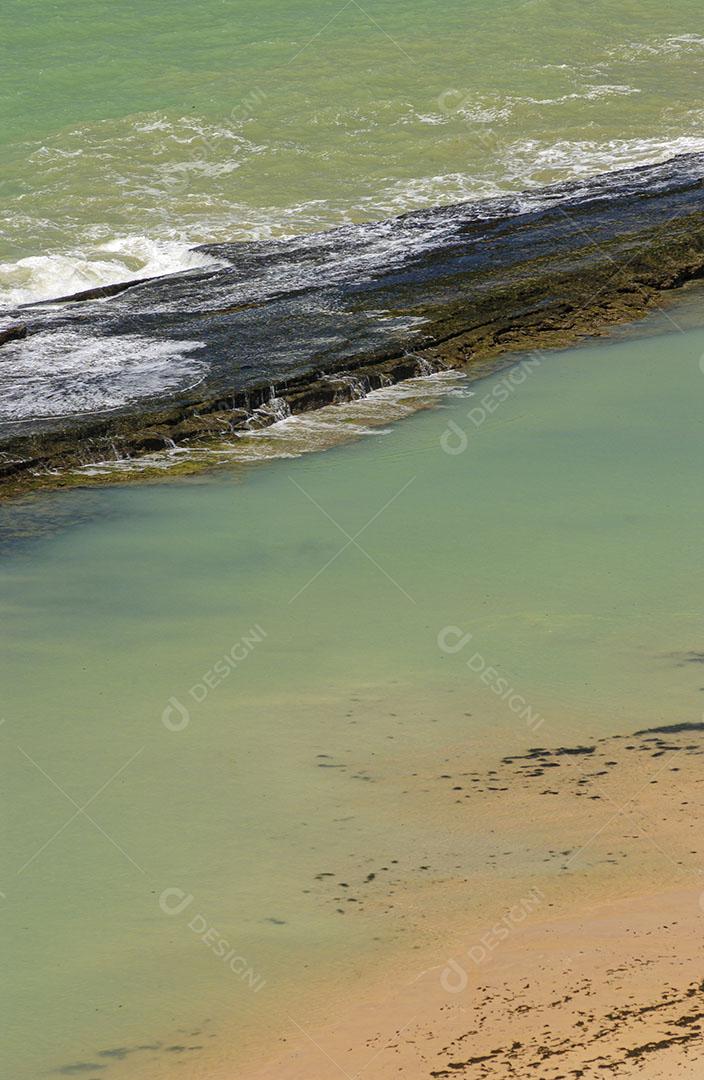 Pessoas Água Areia Recifes Fundo Praia Boa Viagem Recife Pernambuco Imagem JPG