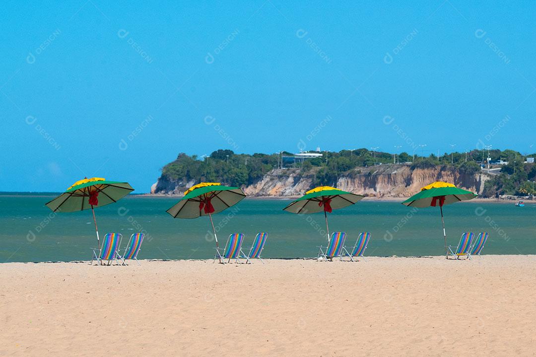 Foto Guarda sóis Cadeiras Praia Praia Cabo Branco Cabo Branco João Pessoa Paraíba