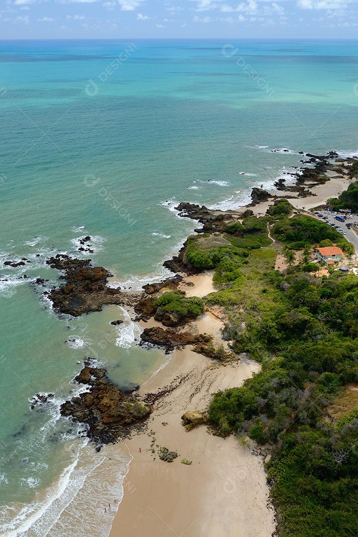 Tambaba Conde Naturist Beach in Northeast Brazil Aerial View Image JPG