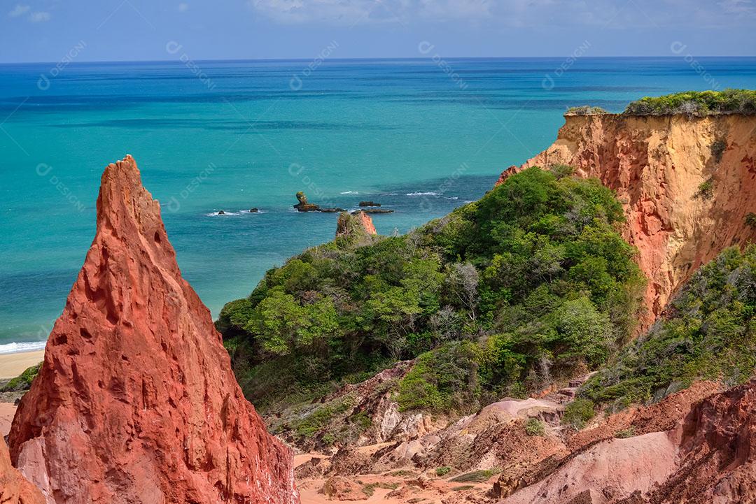 Foto Penhascos Areia Colorida Destaque Pico Castelo Princesa Sul João Pessoa