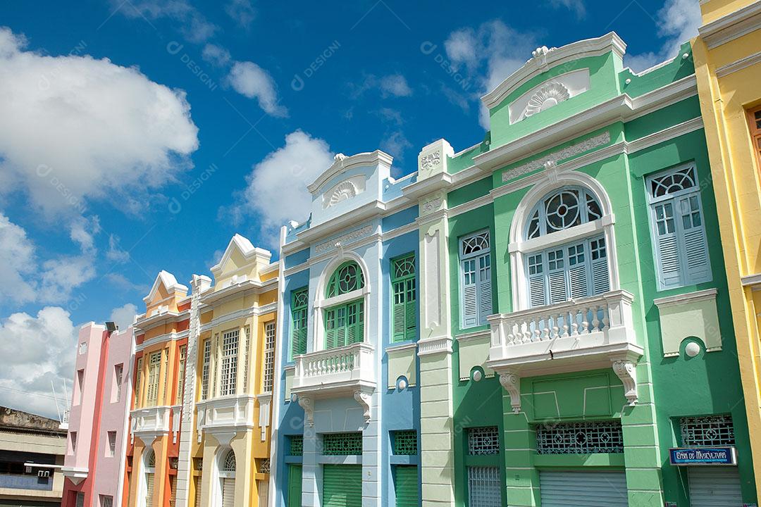 Foto Prédios Antigos Coloridos Centro Histórico João Pessoa Estado da Paraíba