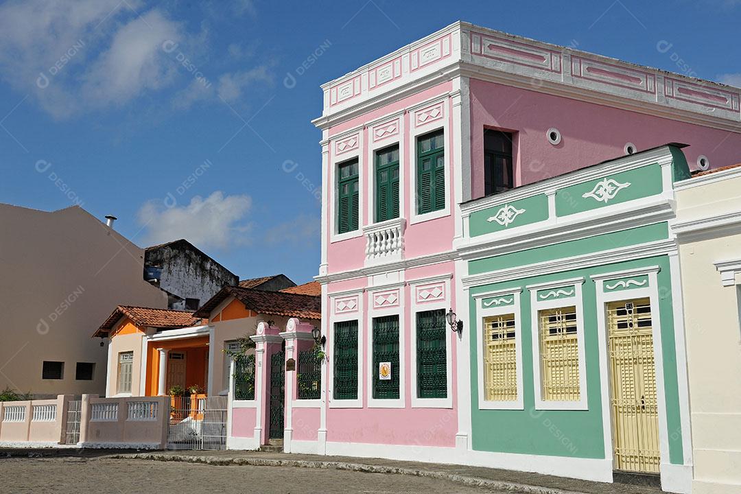 Foto Prédios Antigos Coloridos Centro Histórico João Pessoa Estado da Paraíba