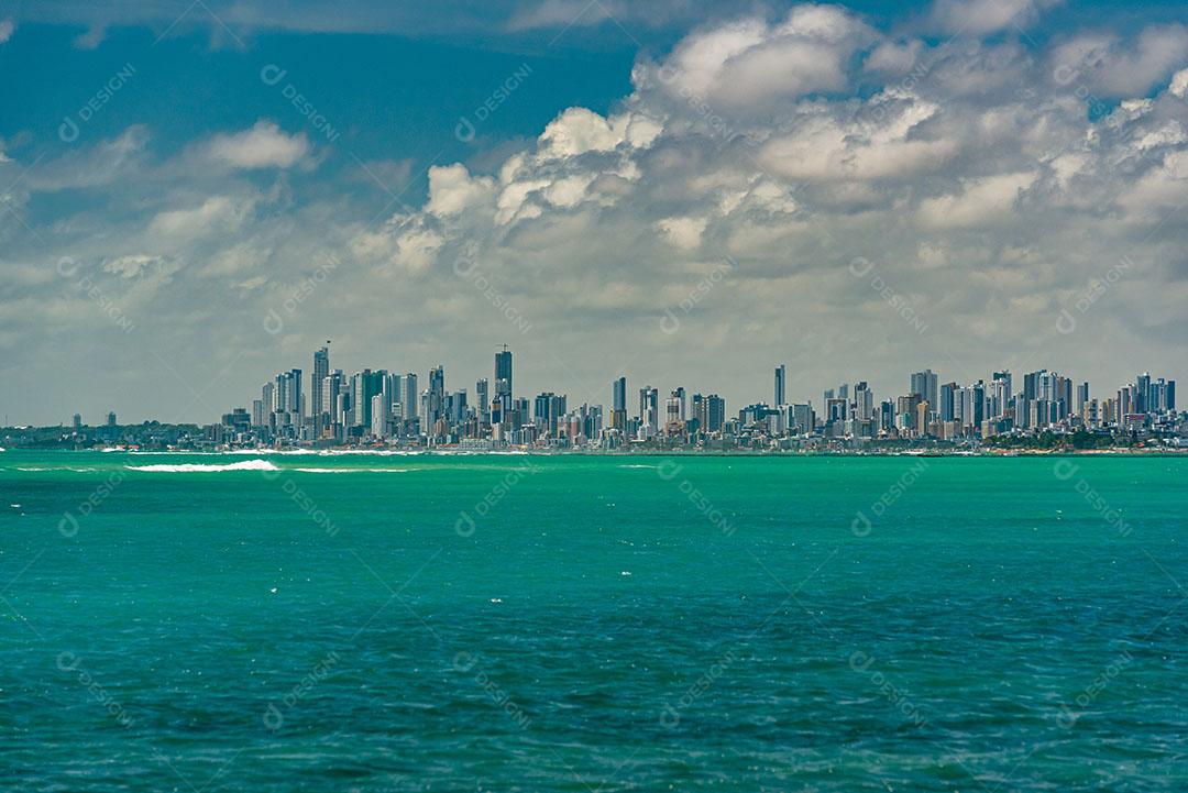 Foto Horizonte da Cidade Praia ao Fundo Prédios Edifícios Imagem JPG