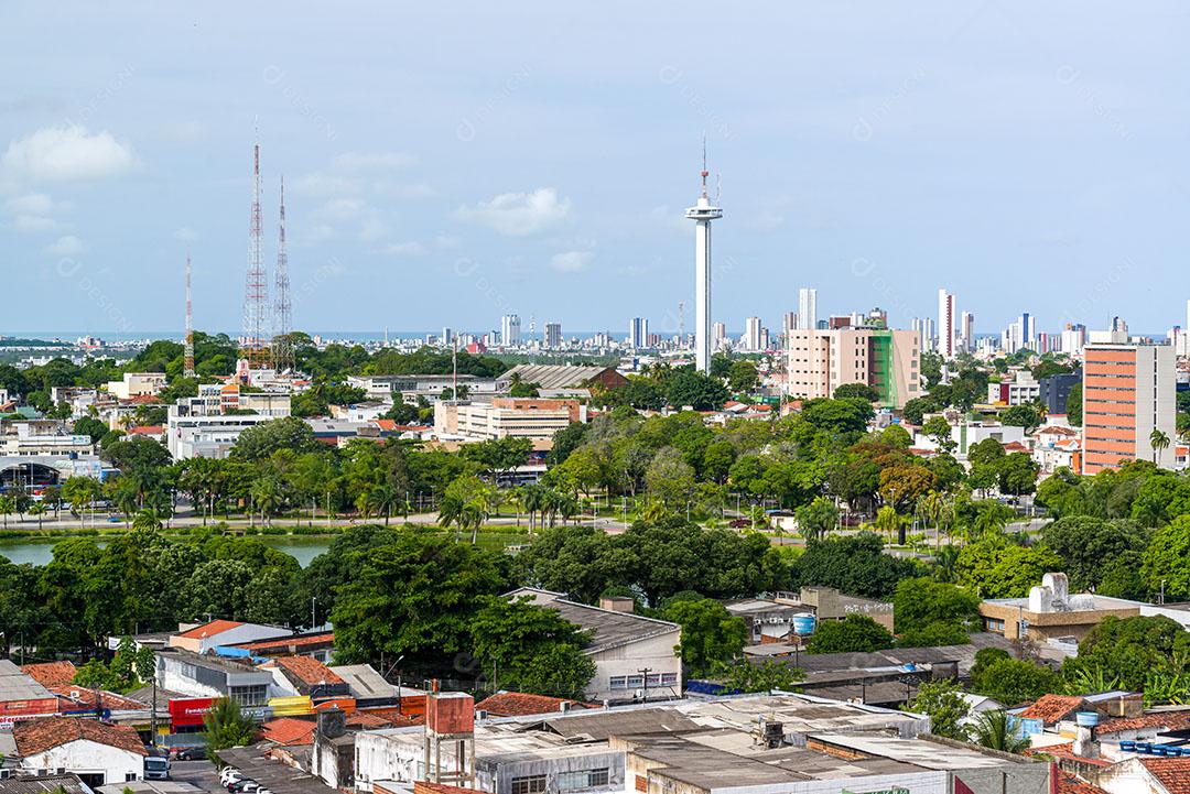 Foto Cidade Prédios Edifícios Rua Árvores Vista de Cima Imagem JPG
