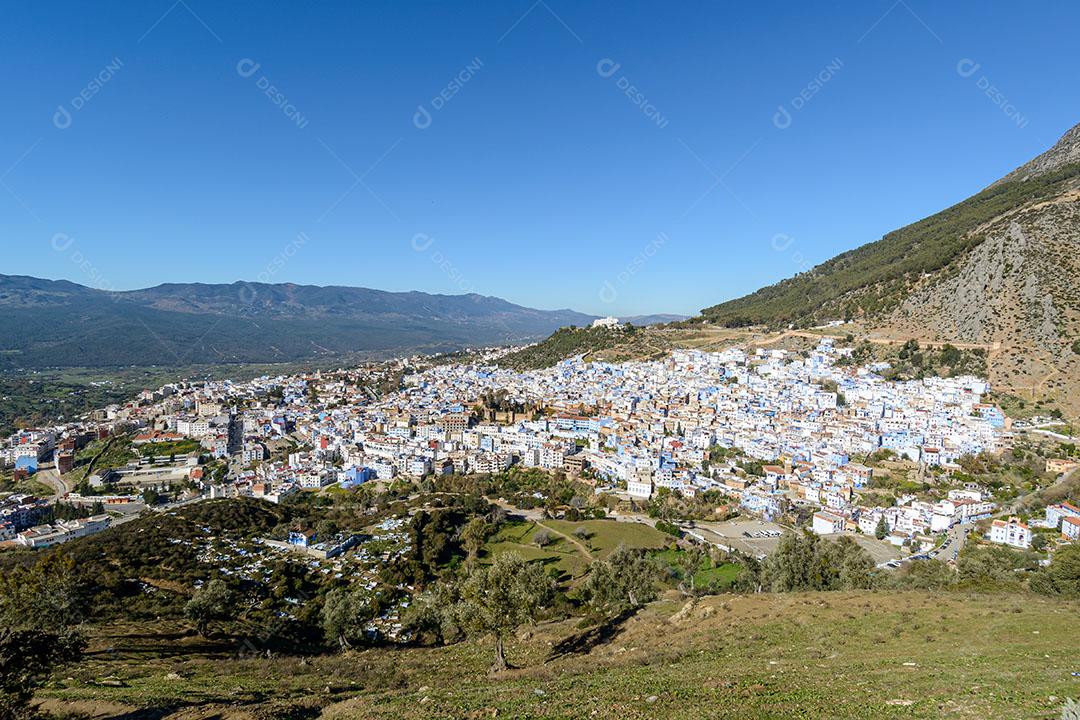 170 Chefchaouen, partial view of the blue city of Morocco on December 25, 2016-14