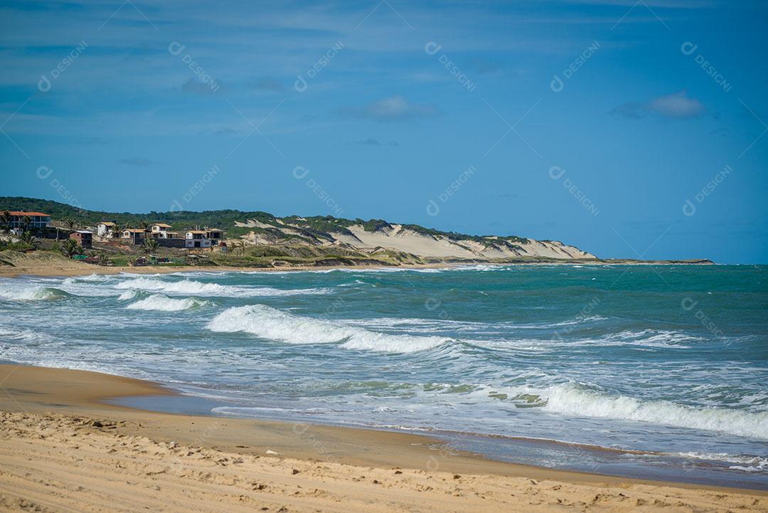 Foto Mar Com Ondas e Dunas na Praia do Sagi Baia Formosa Imagem JPG
