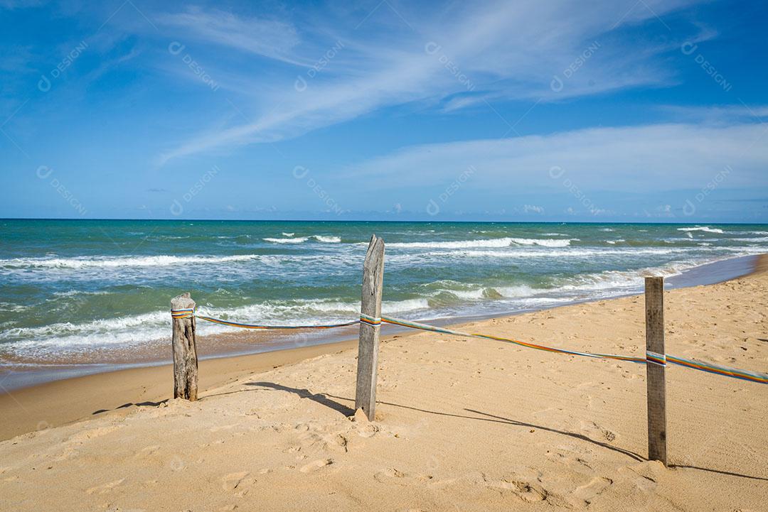 Foto Mar Com Ondas e Dunas na Praia do Sagi Baia Formosa Imagem JPG