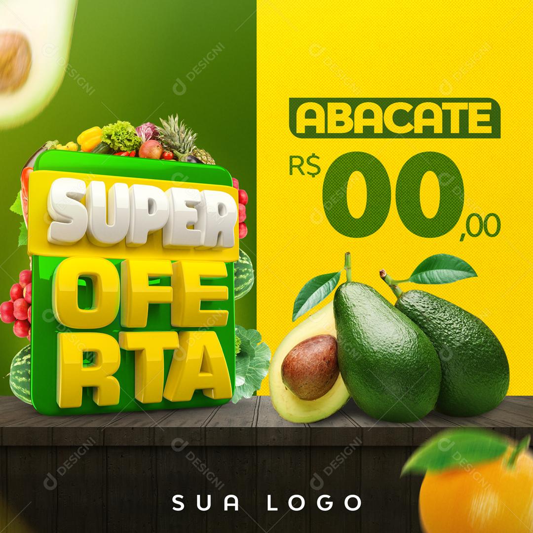 Social Media Super Oferta Abacate Promoção Supermercado PSD Editável