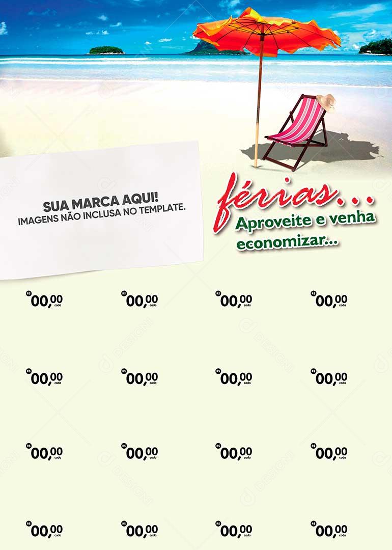 Folheto Férias Encarte Supermercado Promoção PSD Editavel