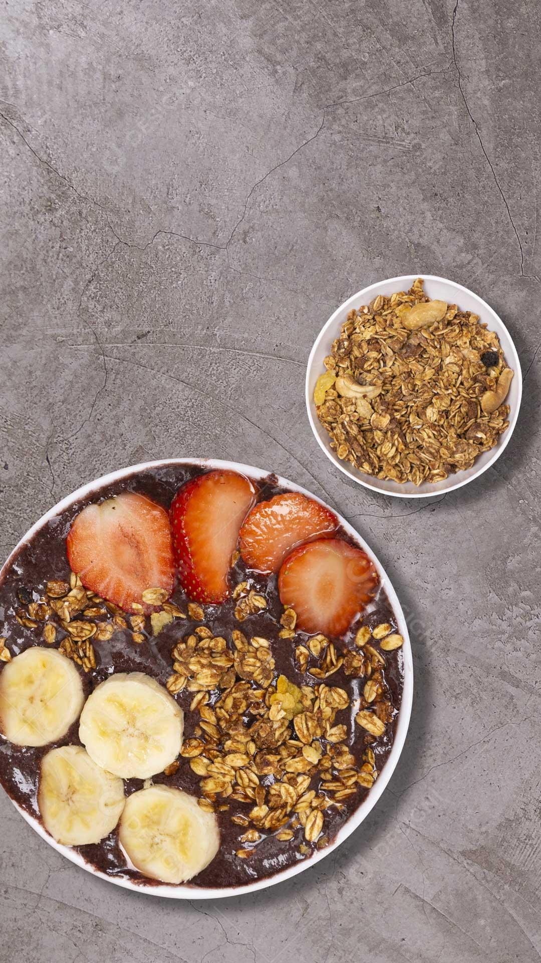 Foto Stories Açaí Com Morango Granola Imagem JPG