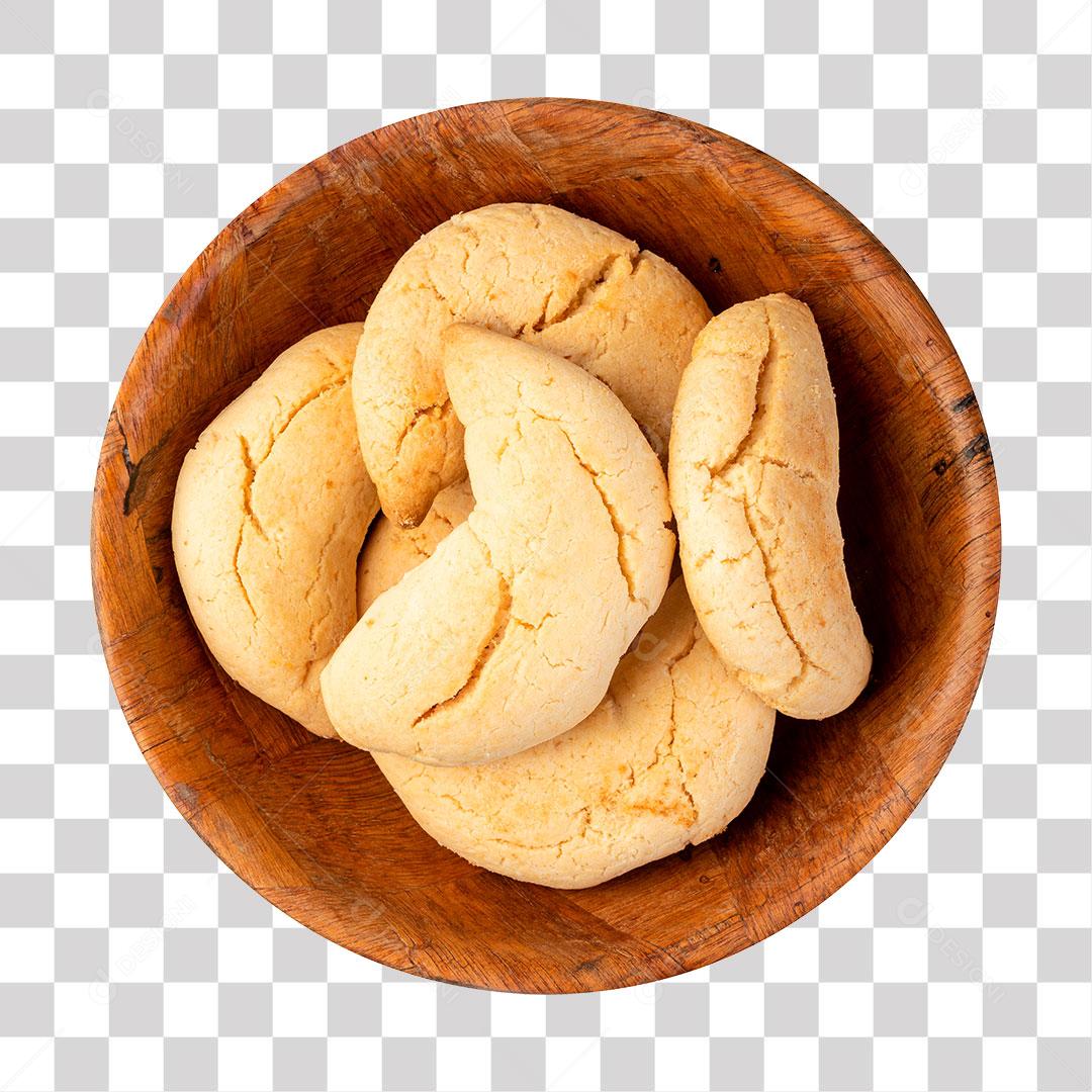 Bolo Salgado Assado Em Tigela de Madeira PNG Transparente