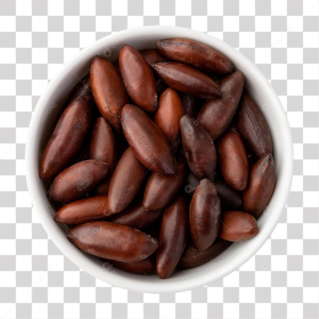 Castanha Baru Em Tigela Branco PNG Transparente