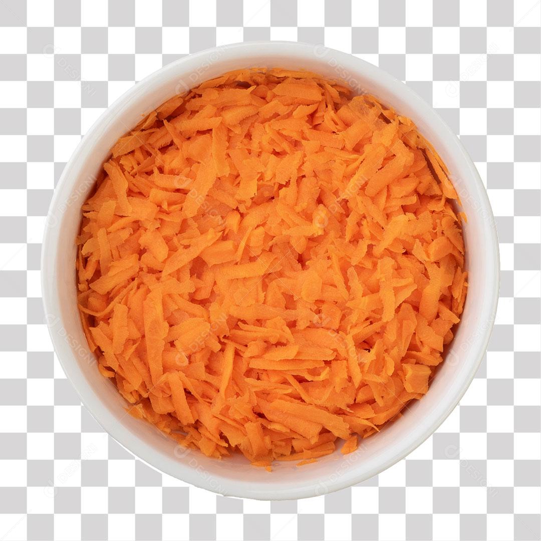 Cenoura Ralada em Tigela Branca PNG Transparente