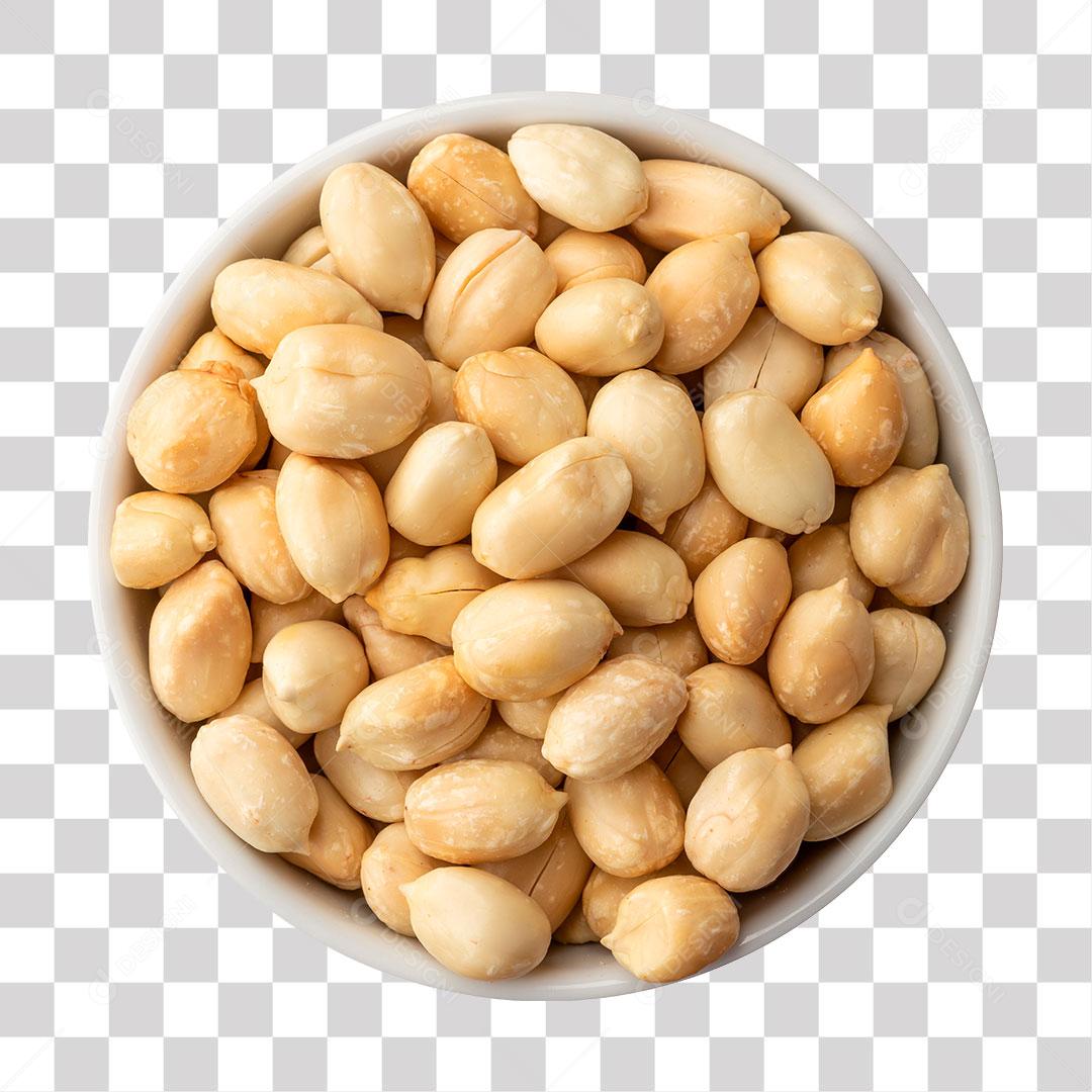 Amendoim Descascado em Uma Tigela Branca PNG Transparente