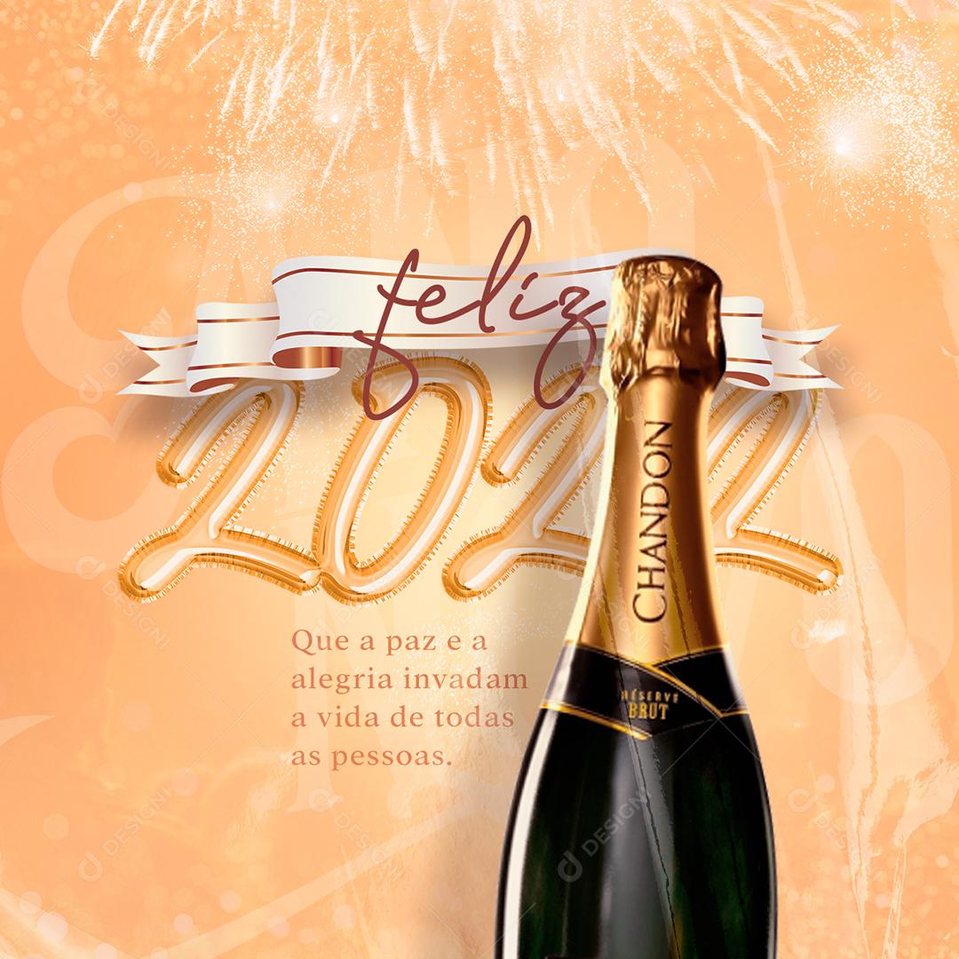 Feliz 2022 Que A Paz E A Alegria Invadam A Vida De Todos Social Media PSD Editável