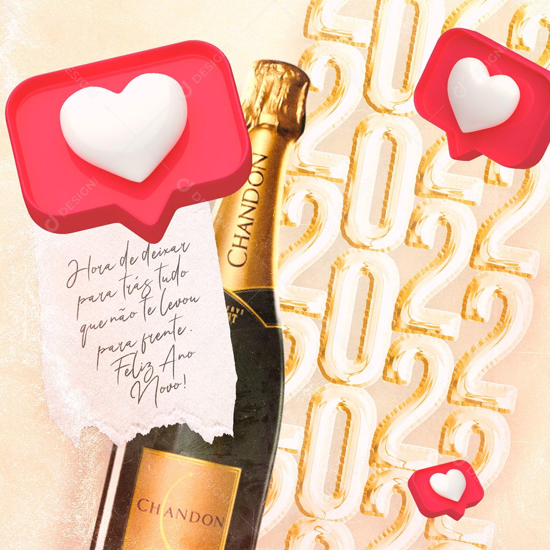 Social Media 2022 Deixar Pra Tráz Tudo Que Não Te Levar Pra Frente Feliz Ano Novo  PSD Editável