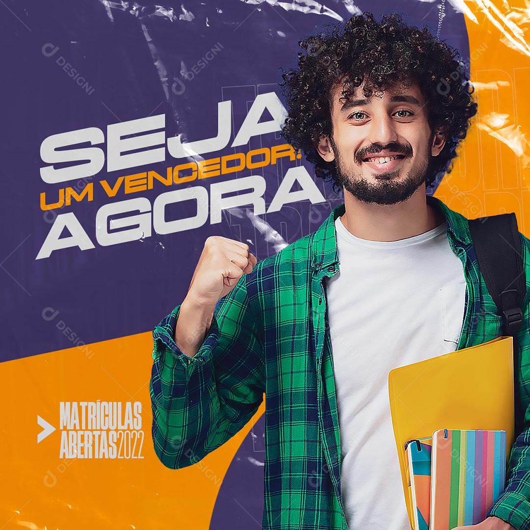 Social Media Volta Ás Aulas Matrículas Abertas Seja Um Vencedor Agora PSD Editável