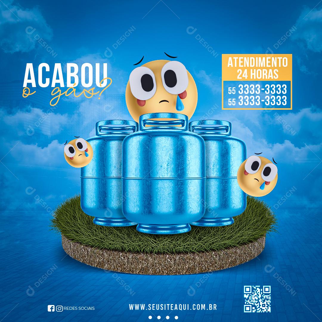 Social Media Acabou O Gás PSD Editável