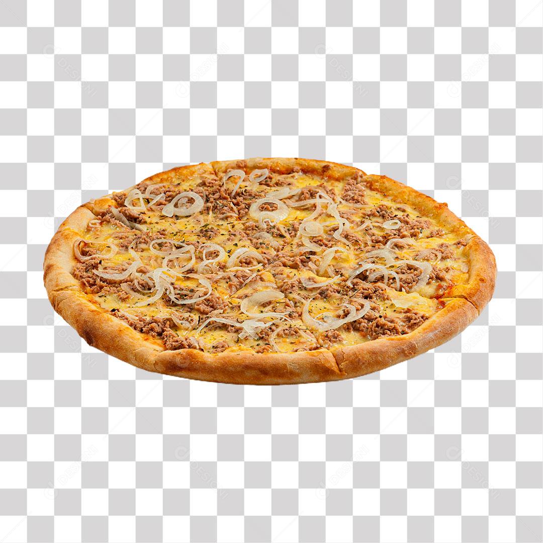 Pizza de Carne Seca Com Fatias de Cebola e Queijo PNG Transparente