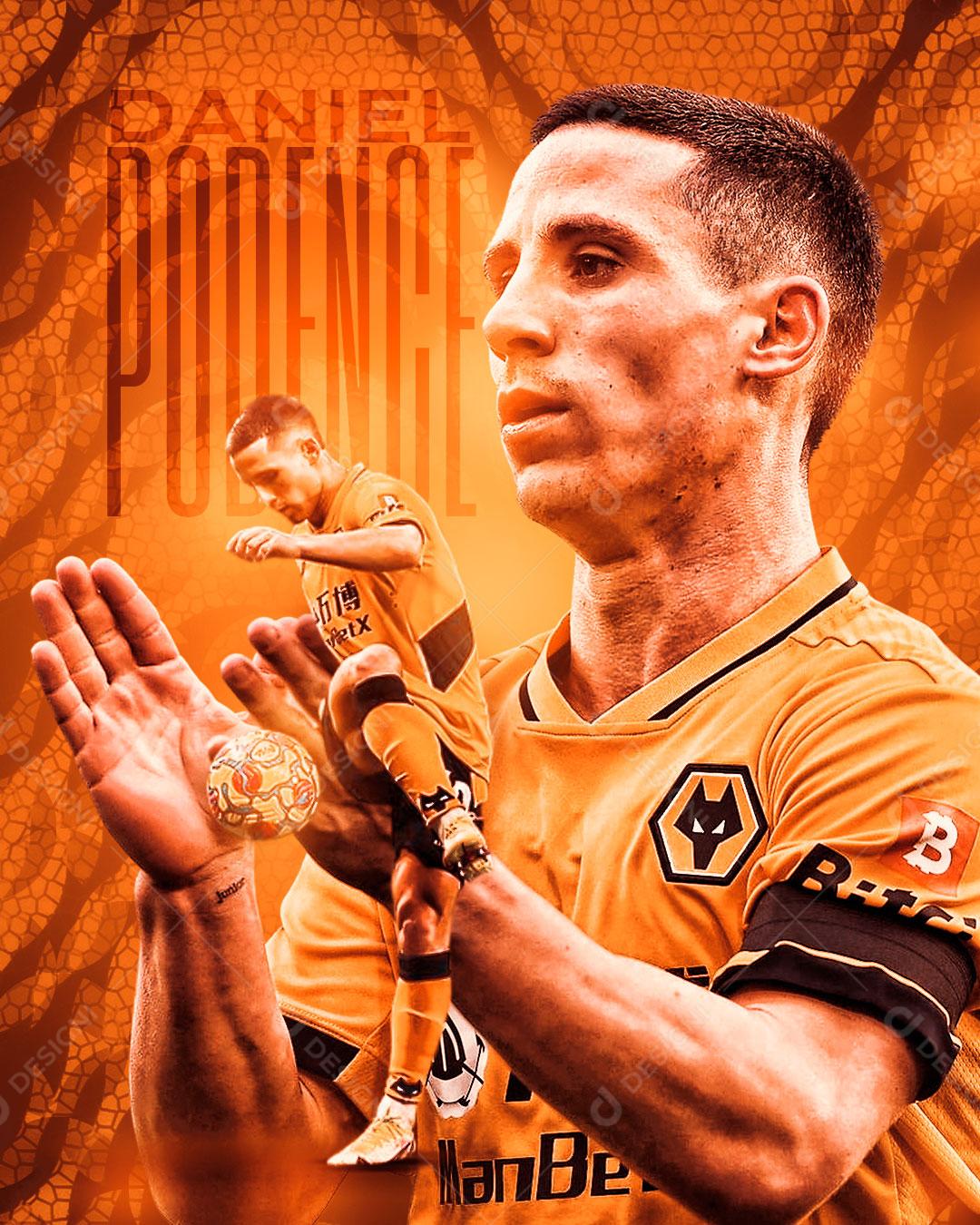 Flyer Jogador de Futebol  Daniel Podence Social Media PSD Editável