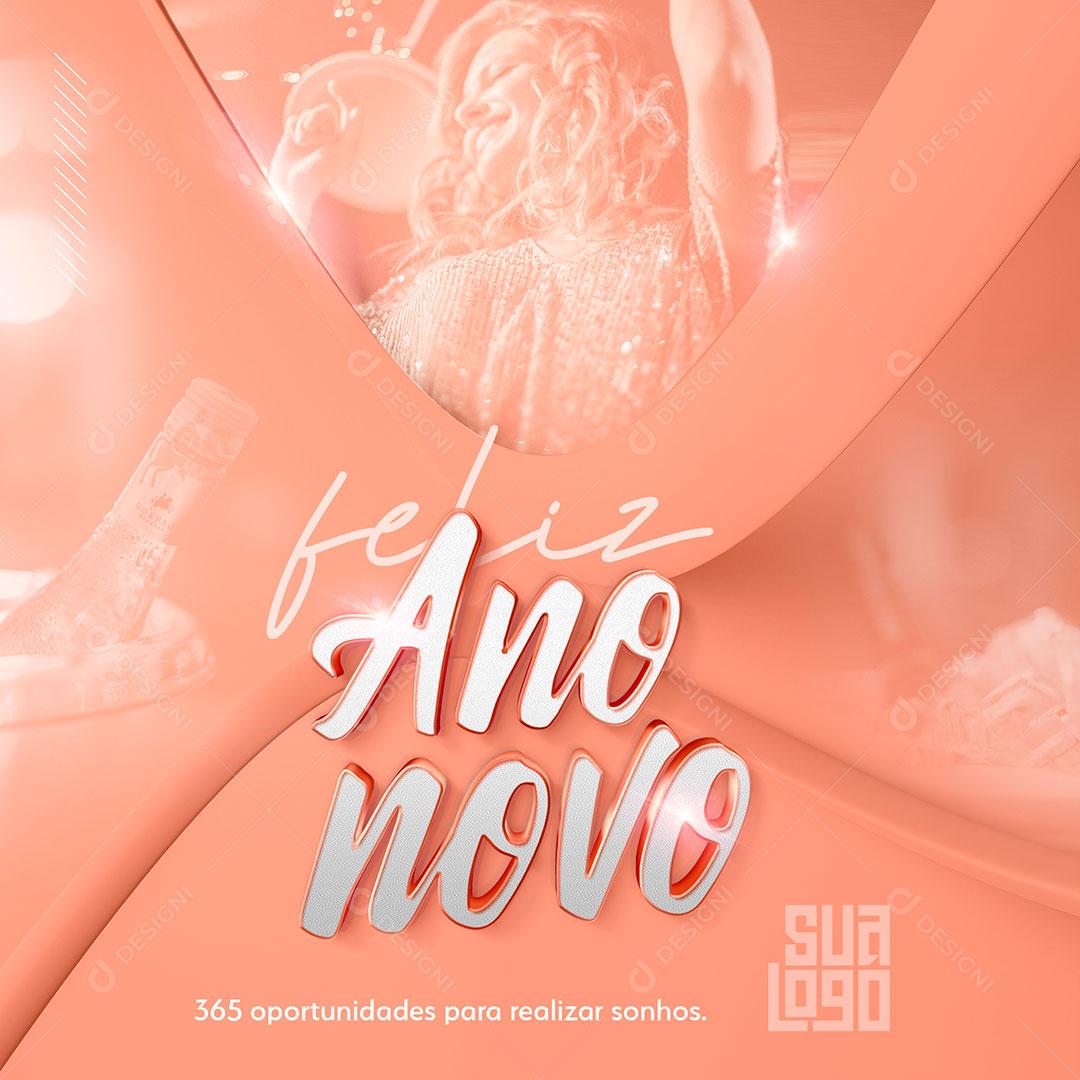 Post Feliz Ano Novo Novas Oportunidades Social Media PSD Editável